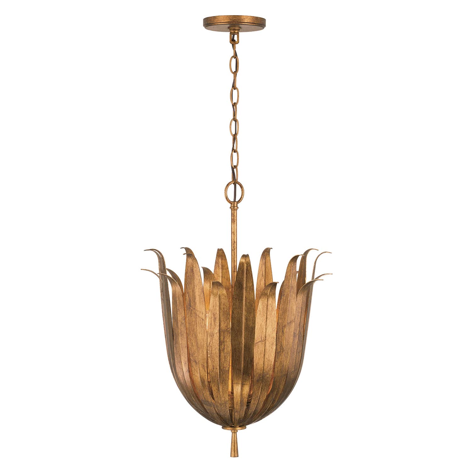 H.eden EDEN 3-LIGHT SEMI FLUSH, ANTIQUE GOLD - 249531AG - Capital